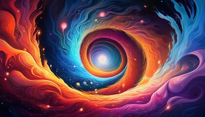 psychedelic background featuring a hypnotic spiral vortex abstract colorful wallpaper. dynamic dimen