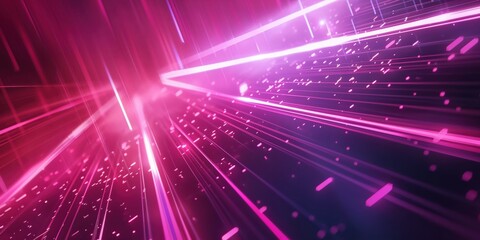 Futuristic Neon Tunnel with Vibrant Lights created by ai