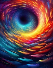 Poster - psychedelic background featuring a hypnotic spiral vortex abstract colorful wallpaper. dynamic dimensions swirling colors