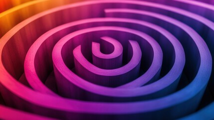 Poster - A close up of a spiral made out of colored pencils, AI