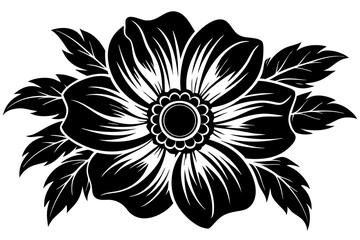 Wall Mural - Silhouette of a detailed flower vector illustration