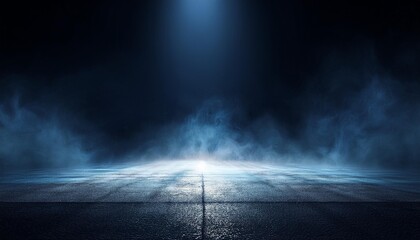 abstract image of dark room concrete floor. black room or stage background for product placement.pan