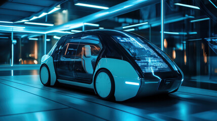 Innovation in autonomous vehicle technology being developed in a lab