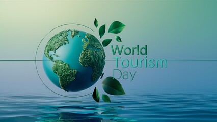 World tourism day, globe background, travel concept