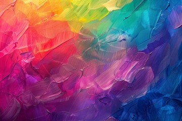 Canvas Print - A stunning painting filled with a diverse range of vibrant and vivid hues, creating a colorful and dynamic composition, Prismatic and rainbow hues