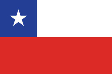 National flag of Chile. Chile flag. Vector illustration. 