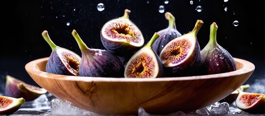 Poster - wooden bowl filled with figs