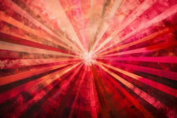 Wall Mural - Red and black background with vibrant sunburst radiating pink hues from the center, Radiating bursts of red and pink hues from a central point