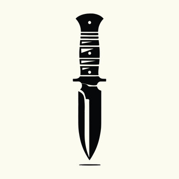 Wooden Handle Knife silhouette vector illustration