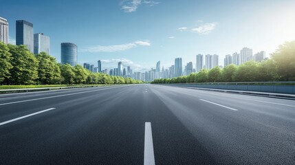 Poster - asphalt highway road and modern city background. concept of car sale, auto, automobile, automotive empty space, shop or store.