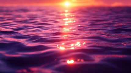 Poster - Sunset Reflections on Rippling Water Surface