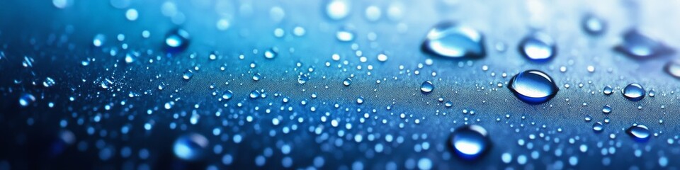 Canvas Print - Abstract blue background with water drops