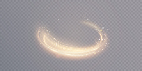 Aufkleber - Spiral arc effect of bright glow in yellow-violet tones. Effect of shining magic lines twisted in space with flickering points of bright sparks.