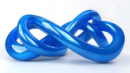 Canvas Print - A sculptural representation of an infinity symbol in glossy blue.