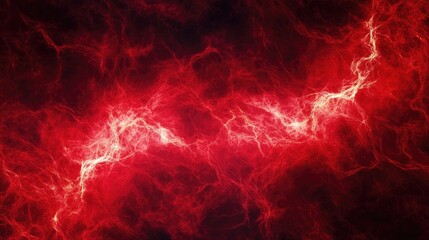 Wall Mural - electric texture. red lightning on dark sky background. thunderbolt background
