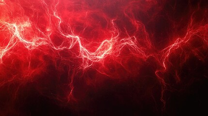 Wall Mural - electric texture. red lightning on dark sky background. thunderbolt background