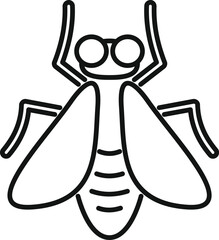 Sticker - Simple line art illustration of a fly spreading its wings