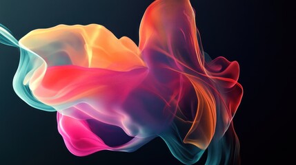 Poster - Abstract Flowing Fabric in Vibrant Hues