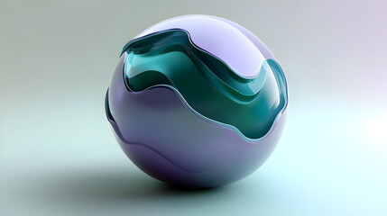 Canvas Print - A stylized sphere with flowing shapes and gradients, showcasing modern design aesthetics.