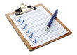 © Maestro - PNG clipboard with checklist and pen isolated on transparent
