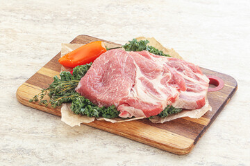 Poster - Raw pork neck for cooking