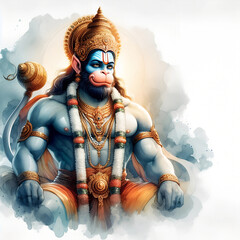 Canvas Print - Watercolor Lord Hanuman background image