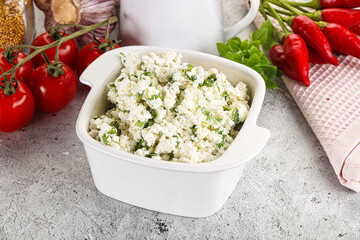 Sticker - Curd cheese with green herbs