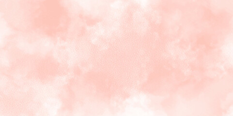 Wall Mural - Natural shiny and soft light watercolor blurry cloudy pink fluffy view sky wallpaper texture. Colorful beautiful sky pink color light grunge, wall background.