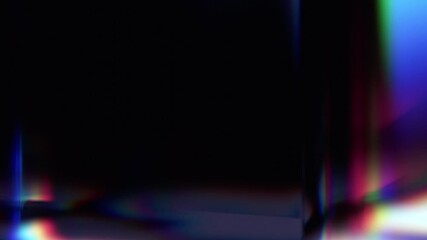 Leinwandbilder - Abstract animation, dark background with color refraction effect, 4k seamless looping video, 3d render
