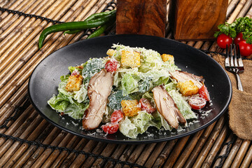 Wall Mural - Caesar salad with chicken and romano