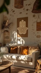 Poster - Hamsa Hand Bohemian Home Judaism, Islam Religion Spiritual Symbol