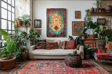Wall Mural - hamsa hand bohemian home judaism, islam religion spiritual symbol