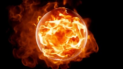 Poster - Burning Ball VFX Element for Compositing Generative AI