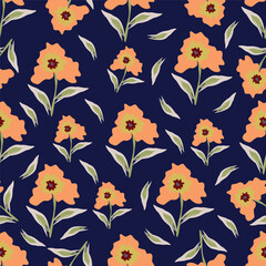 Wall Mural - Textile and digital seamless floral vector design