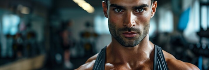 A young male athlete demonstrating determination while training in a gym, showcasing physical endurance and aspiration to excel.