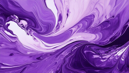 Abstract creative art with purple liquid flow. Modern contemporary artwork. Fluid acrylic painting