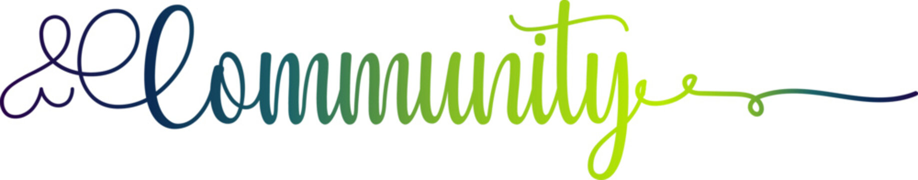 COMMUNITY vector rainbow gradient typography banner, COMMUNITY  gradient text vector