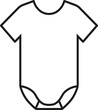 © Lidiia Koval - Baby bodysuit icon. Baby body onesie with short sleeves. Vector. Line style.