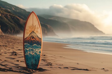 Wall Mural - surfboards on the beach