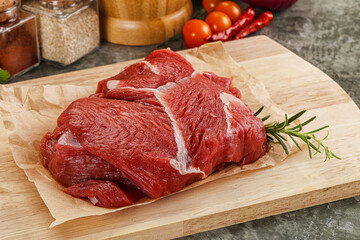 Raw beef meat piece for cooking