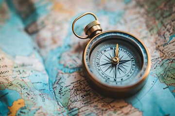 compass on map