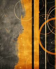 Wall Mural - Abstract modern design featuring circles and lines in a grunge style