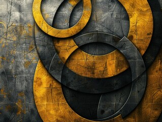 Poster - Modern abstract background design with circles and grunge textures