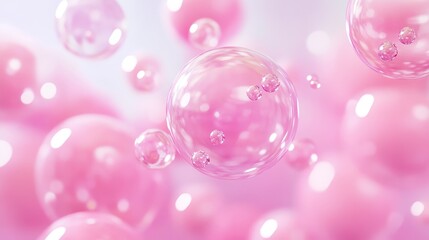 Sticker - Abstract Pink Bubbles Background - A soft and delicate background with pink bubbles, symbolizing purity, joy, fragility, dreams, and wonder.