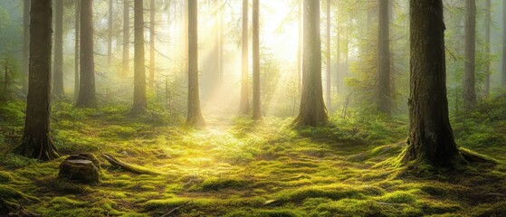 Poster - Sunlit Forest Glade