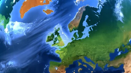 Poster - Panoramic View of Earth From Space Highlighting Glowing City Lights Generative AI
