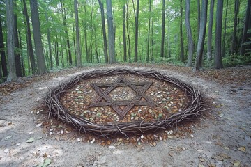 Pentacle Forest Gathering Wicca, Paganism Religion Spiritual Symbol