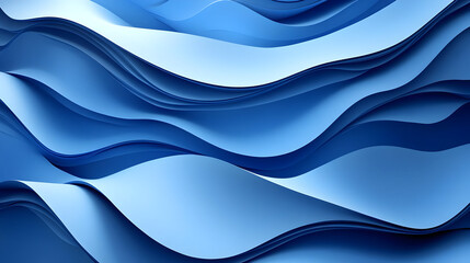 Canvas Print - Abstract blue waves creating a smooth, flowing texture.