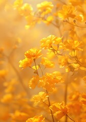 Wall Mural - Yellow Flowers Blooming in Sunlight