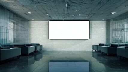 Poster - empty advertising billboard frame in office lobby for design mockup generative ai
